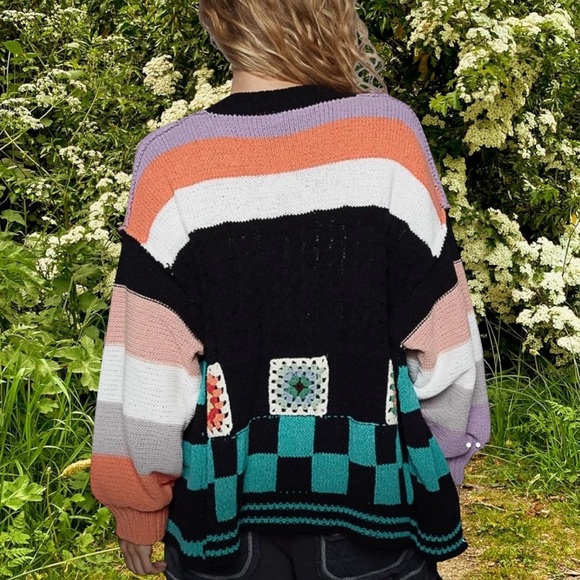 POL Large Multicolor Patchwork Cardigan - Picture 2 of 2